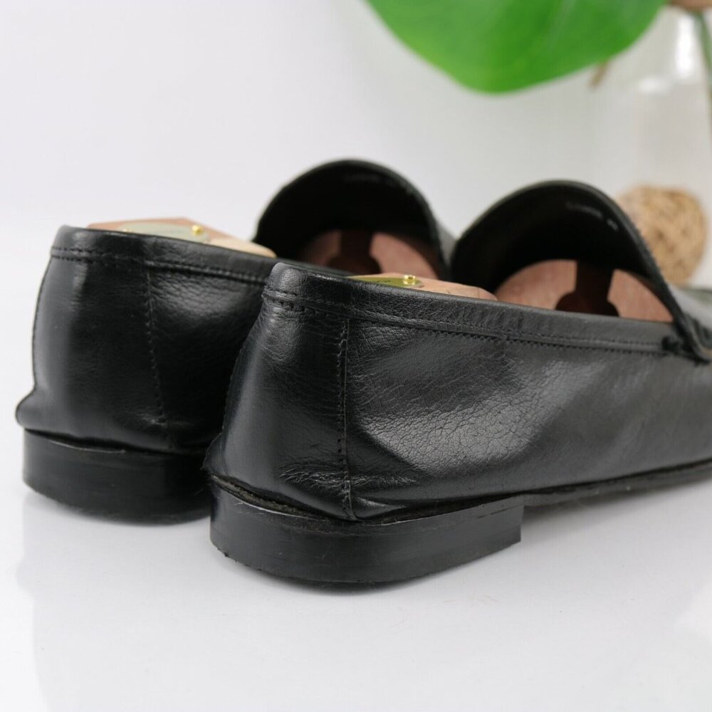 Alessandro Baroni Mens Dante Loafer Size 42 8 Black Leather Moc Toe Shoe Italy - Picture 6 of 12